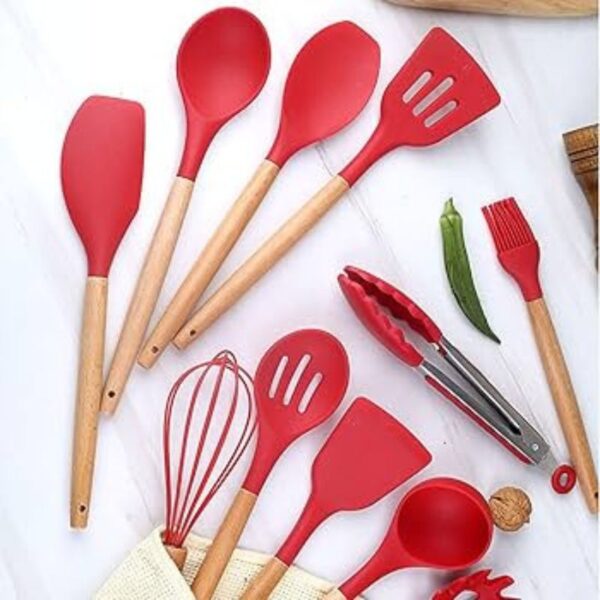 Ensemble d'Ustensiles de Cuisine en Silicone de 12 Pièces avec Boîte de Rangement – Image 6