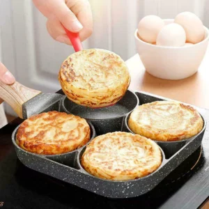 Poêle à crêpes à 4 trous en aluminium  parfaite pour de délicieuses crêpes