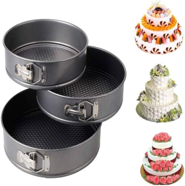 Ensemble de moules à charnière ronds Kitchen Lab 3PCS à gâteaux gris