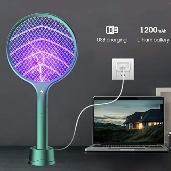 Raquette anti-moustiques électrique, 6, lumière UV, chargement USB, 1200mAh, 2 en 1 – Image 5
