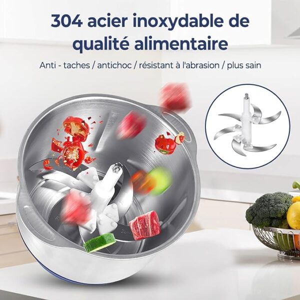 Hachoir électrique Carolina, 1600W 2 Bowls 3L Multi Fonction Meilleur Qualité – Image 5
