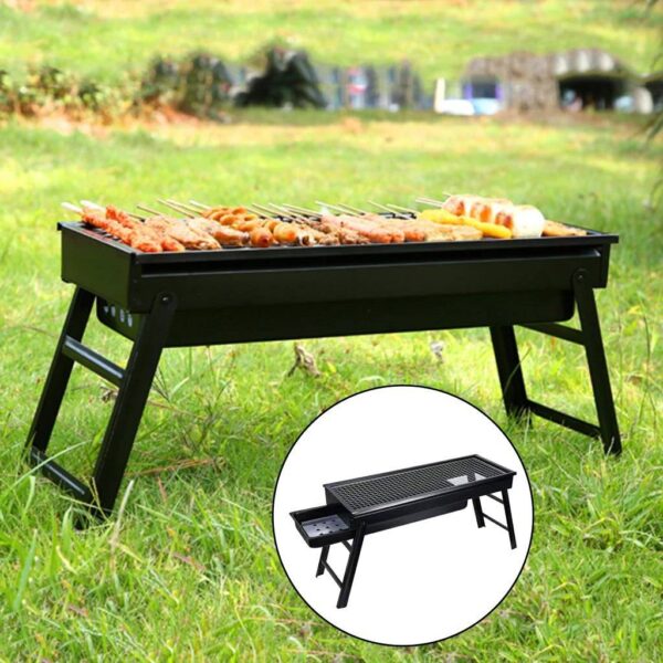 Barbecue au charbon de bois portable pour la cuisine en plein air, le camping, le pique-nique, le jardin – Image 5