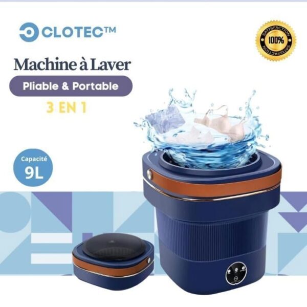Mini machine à laver portable pliante, sèche-linge avec centrifugeuse, petit lave-linge 9L – Image 2