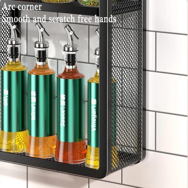 Étagère de rangement murale multifonctionnelle T1, support de rangement pour assaisonnement de cuisine – Image 2