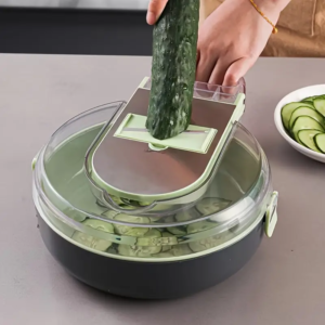Coupe-légumes et râpe manuels pour légumes, fruits et fromages, 8 têtes, avec une passoire et une boîte pratique et facile COUPE-LÉGUMES