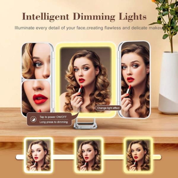 Miroir de Maquillage avec Éclairage LED 64, Miroir Grossissant 1X 3X 7X – Image 5