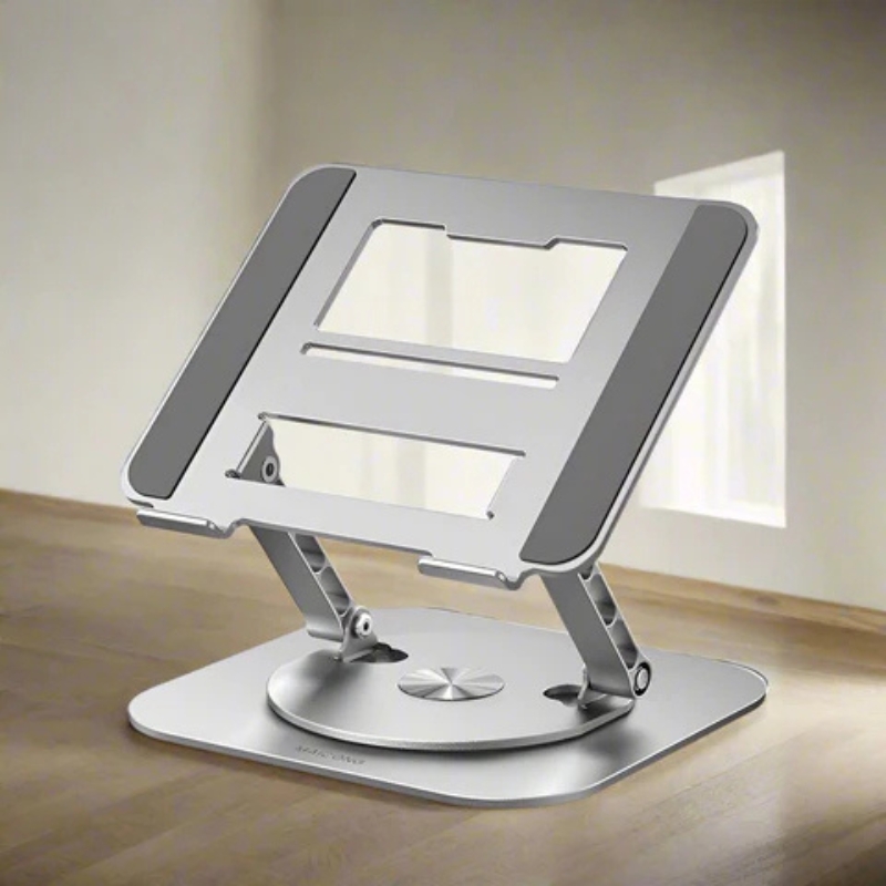 Support 360º vertical,en Aluminium, Ajustable et Portable pour les Ordinateurs, Tablettes