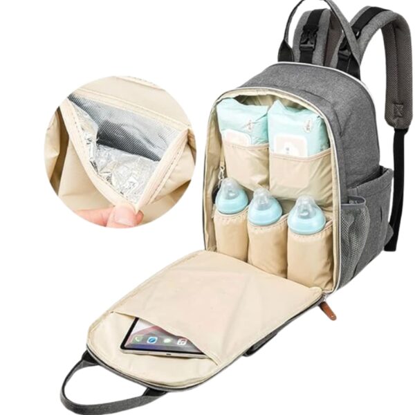 Sac à dos à langer, sac à dos de voyage multifonction, sac à langer de maternité, grande capacité, 28 L, imperméable et élégant – Image 5