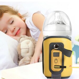 Chauffe Biberon USB Portable Chauffe Lait USB, 5 Réglages Température + Ecran
