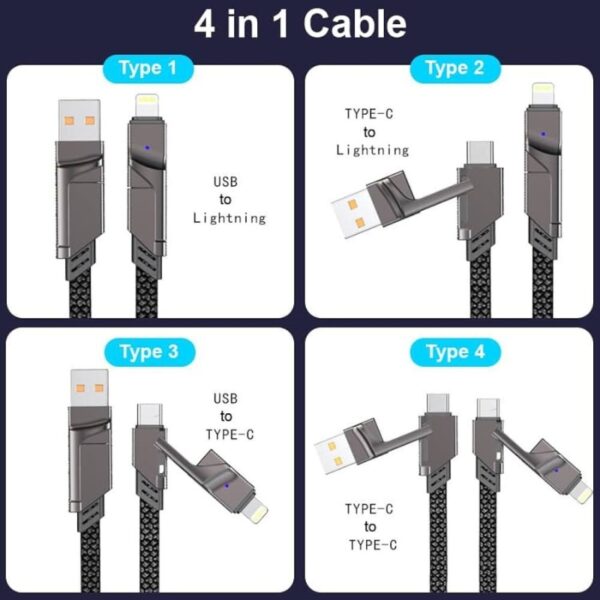 Cable fast charge 4en1 iPhone & Type-c – Image 5