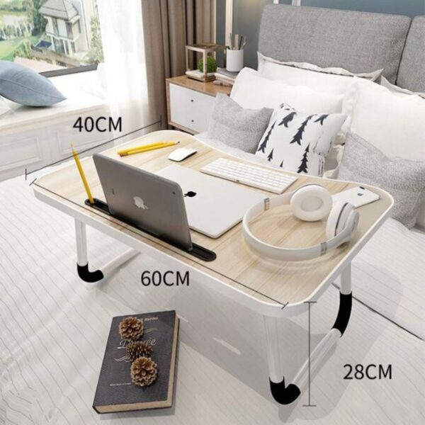 Table de lit pliable avec tiroir, parfaite pour manger, travailler ou dessiner – Image 7